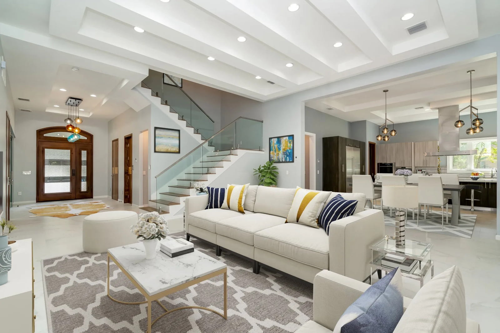 Living room interior of a new home in Massachusetts